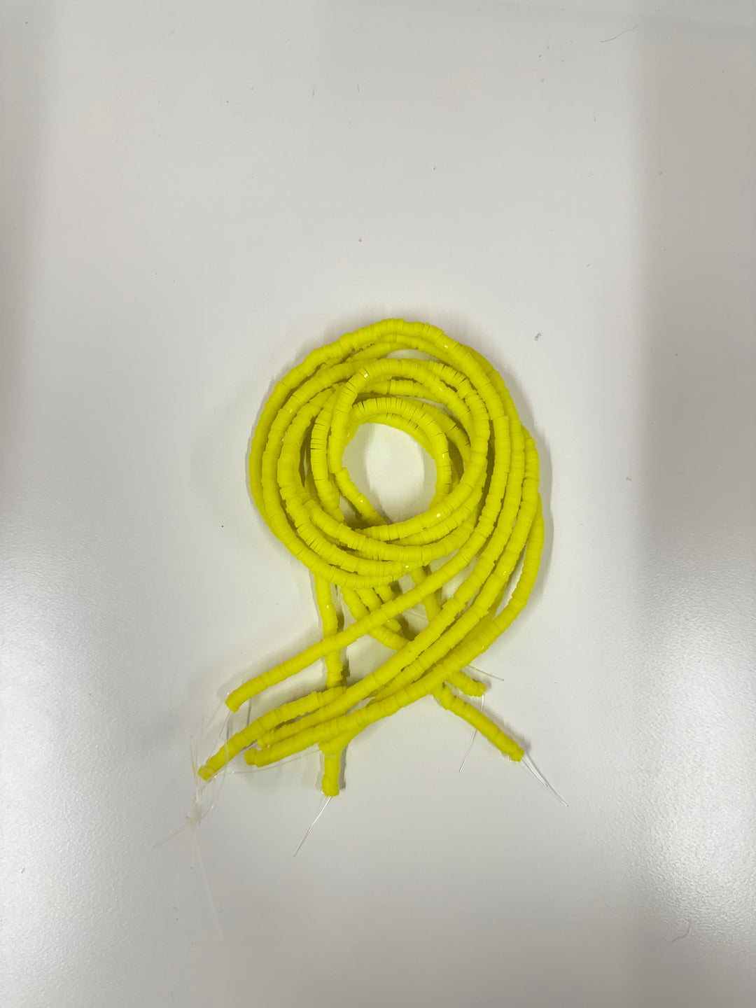Polymer Clay Beads - Neon Yellow (4)