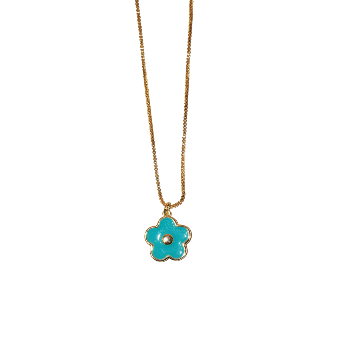 Flower Necklace - Aqua
