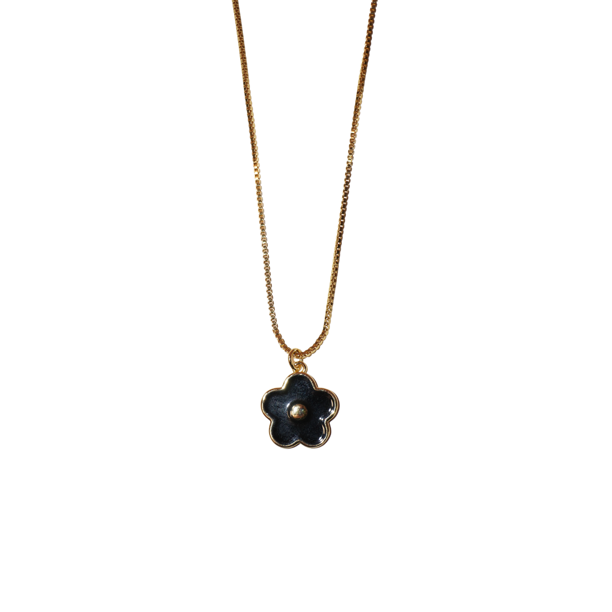 Flower Necklace - Black