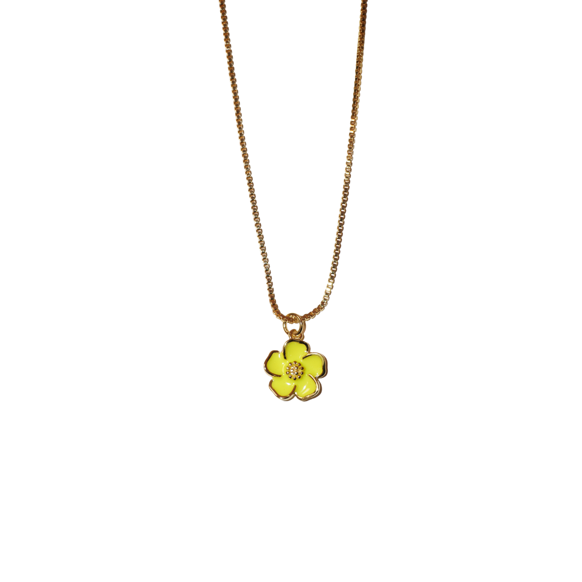 Flower Necklace - Bright Yellow