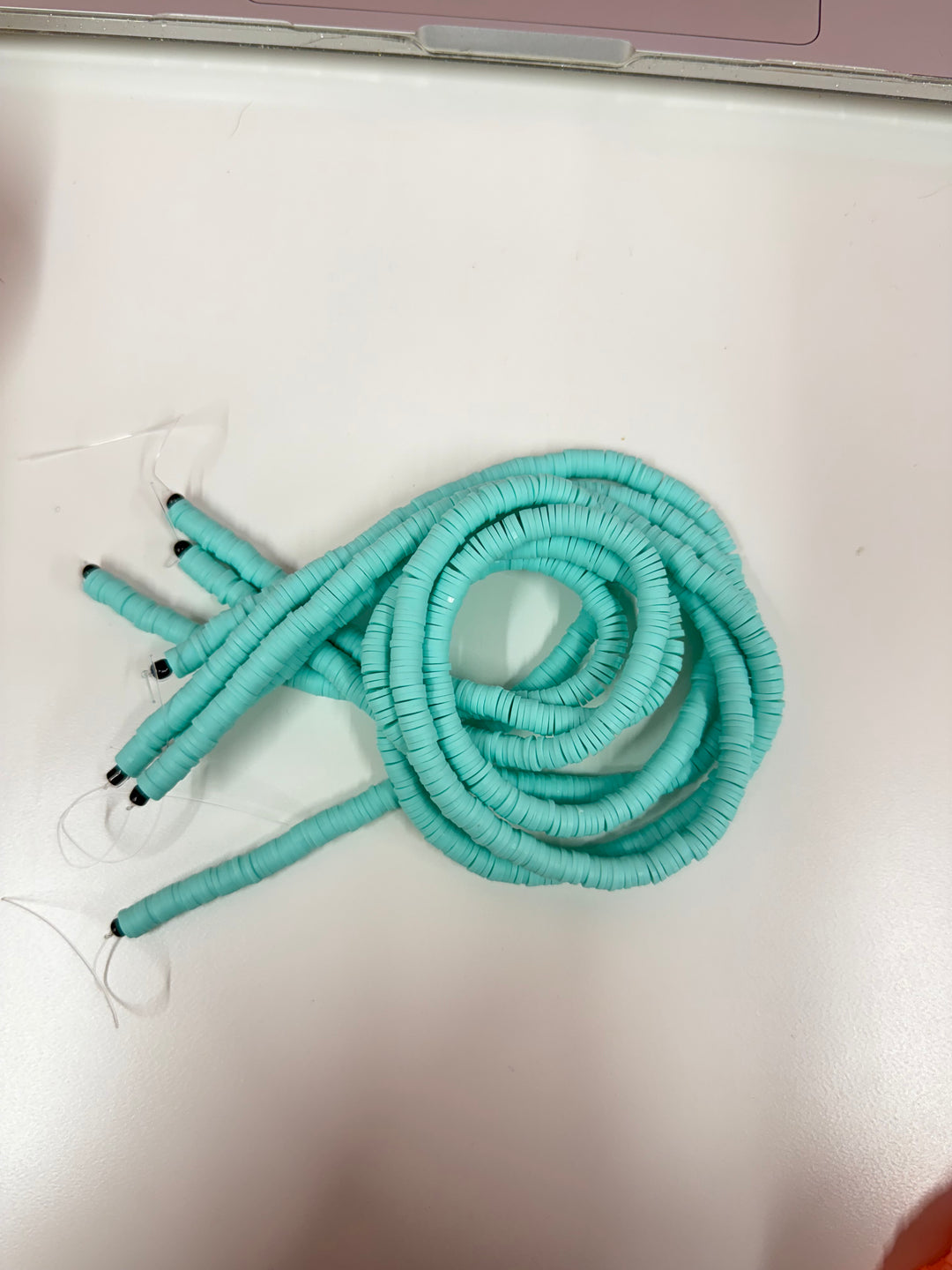 Polymer Clay Beads - Light Blue (4)