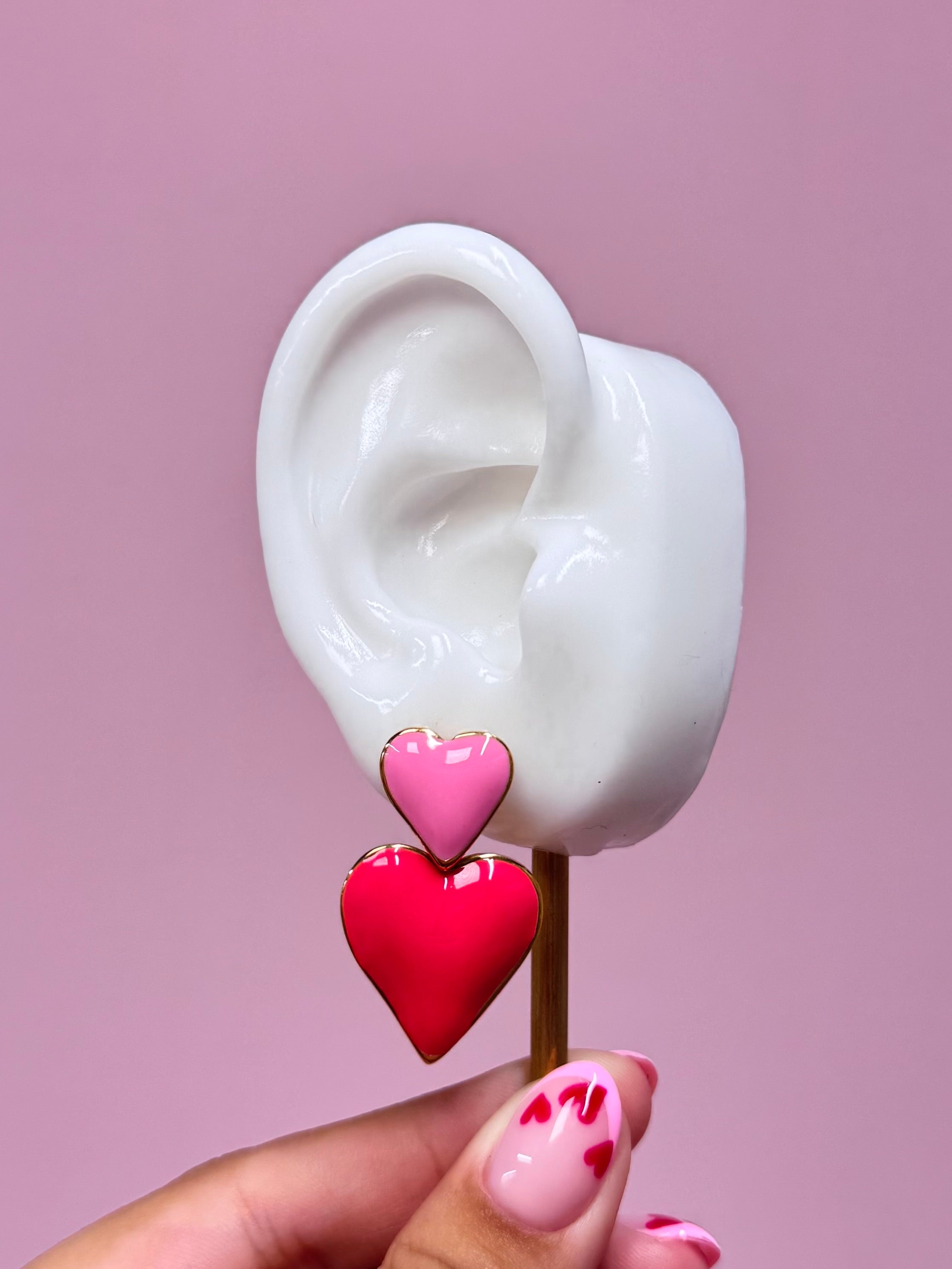 Pink Hearts Earrings 2