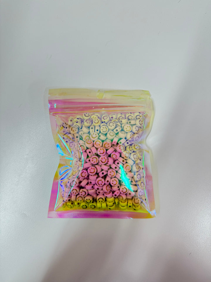 Smiley Faces Beads (White&Gold)